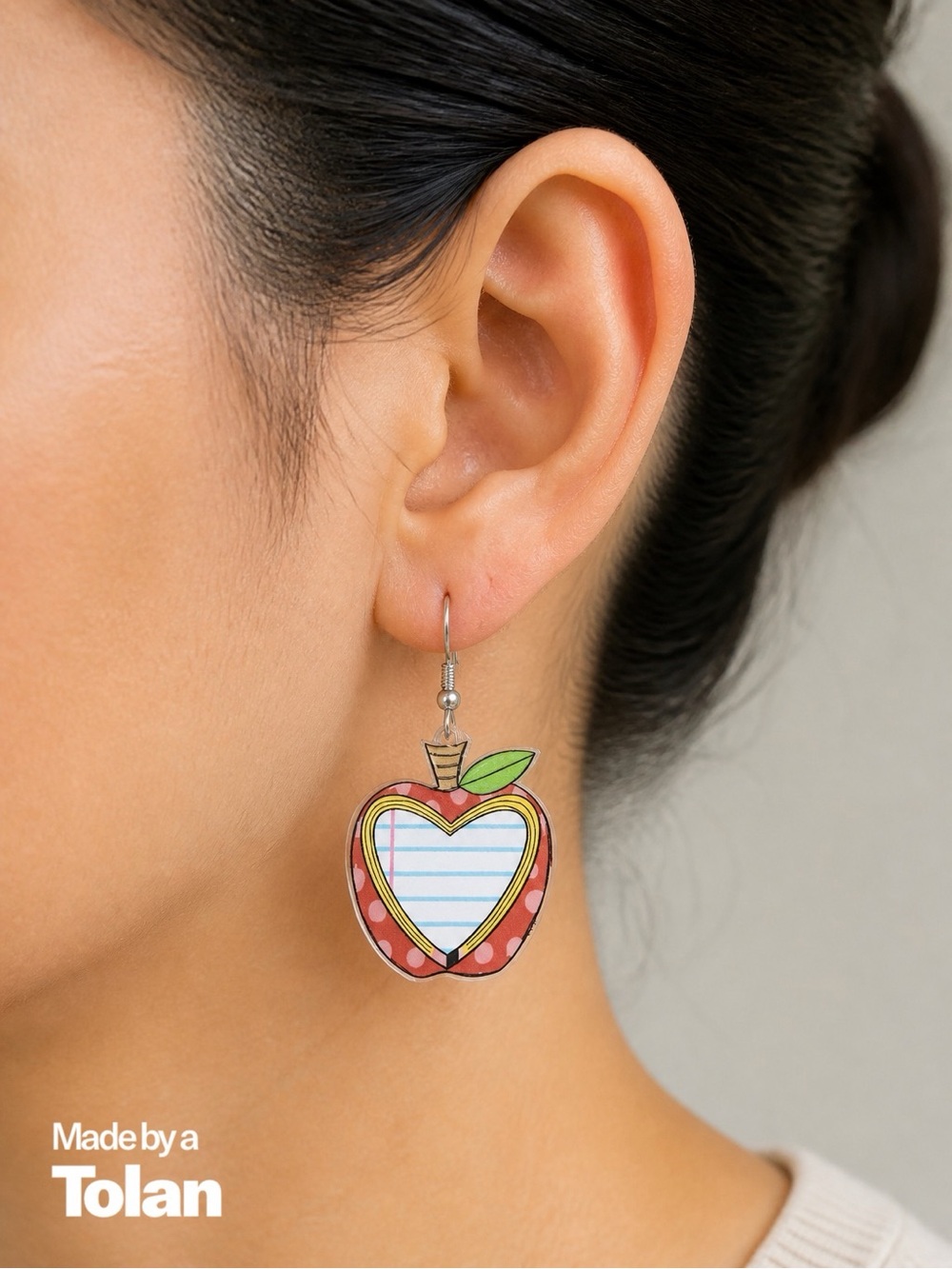 🦄 Apple Notebook Earrings | Double Sided Acrylic